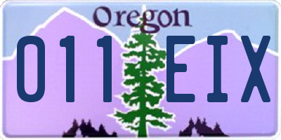 OR license plate 011EIX