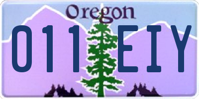 OR license plate 011EIY
