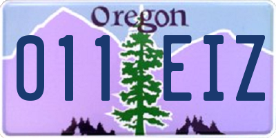 OR license plate 011EIZ