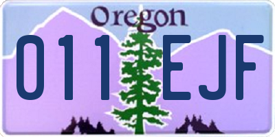 OR license plate 011EJF