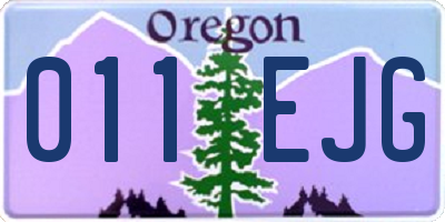 OR license plate 011EJG