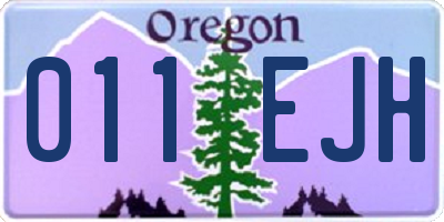 OR license plate 011EJH