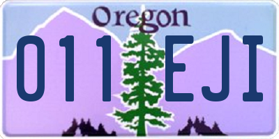 OR license plate 011EJI