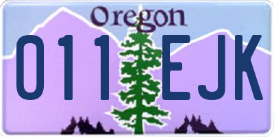 OR license plate 011EJK