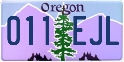 OR license plate 011EJL