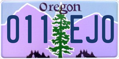 OR license plate 011EJO