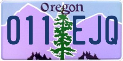 OR license plate 011EJQ