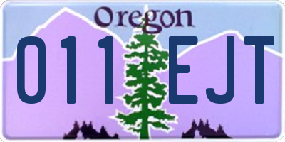 OR license plate 011EJT