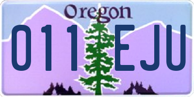 OR license plate 011EJU