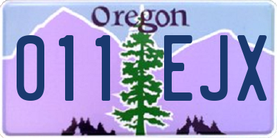 OR license plate 011EJX