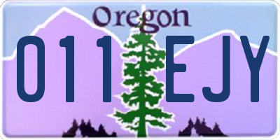 OR license plate 011EJY