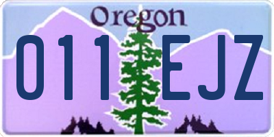 OR license plate 011EJZ