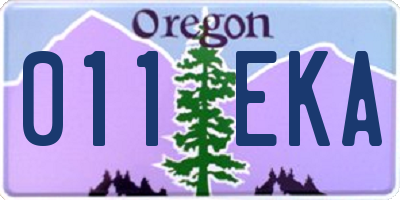 OR license plate 011EKA