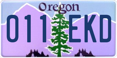 OR license plate 011EKD