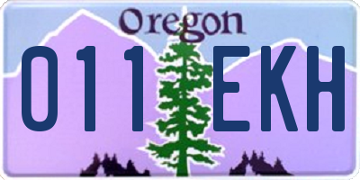 OR license plate 011EKH