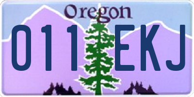 OR license plate 011EKJ