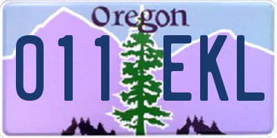 OR license plate 011EKL