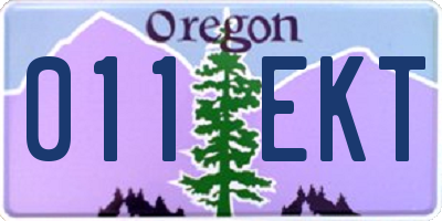 OR license plate 011EKT