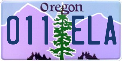 OR license plate 011ELA