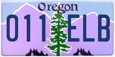 OR license plate 011ELB