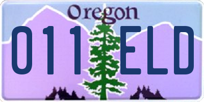 OR license plate 011ELD