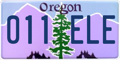 OR license plate 011ELE