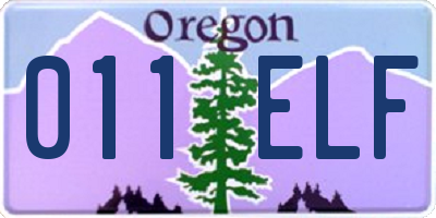 OR license plate 011ELF