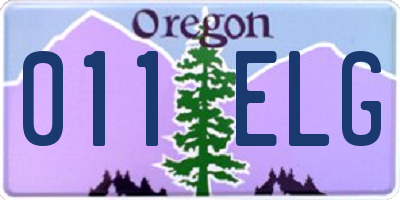 OR license plate 011ELG