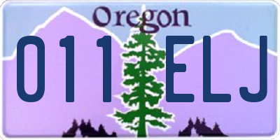 OR license plate 011ELJ