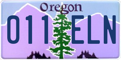 OR license plate 011ELN