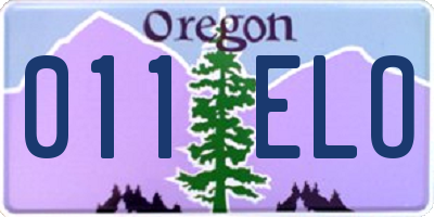 OR license plate 011ELO