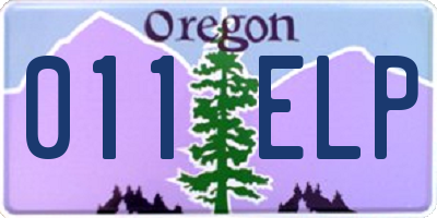 OR license plate 011ELP
