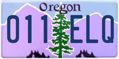 OR license plate 011ELQ