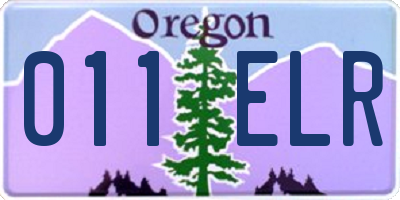 OR license plate 011ELR