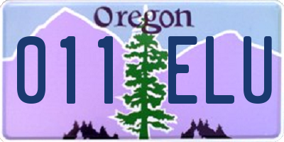 OR license plate 011ELU