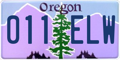 OR license plate 011ELW