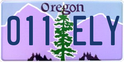 OR license plate 011ELY
