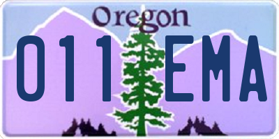OR license plate 011EMA