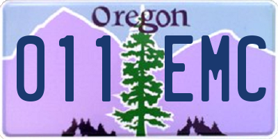 OR license plate 011EMC