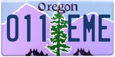 OR license plate 011EME