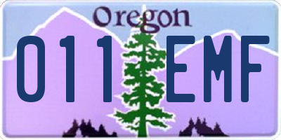 OR license plate 011EMF