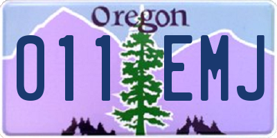 OR license plate 011EMJ