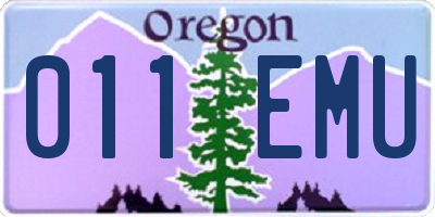 OR license plate 011EMU