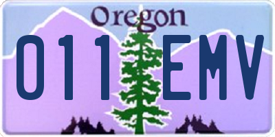 OR license plate 011EMV