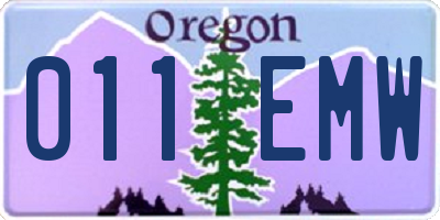 OR license plate 011EMW