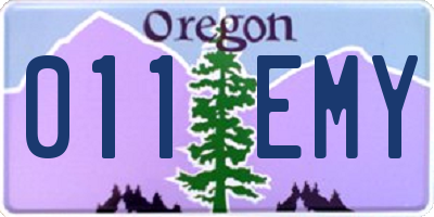 OR license plate 011EMY