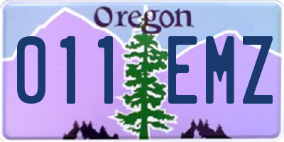 OR license plate 011EMZ