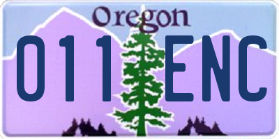 OR license plate 011ENC