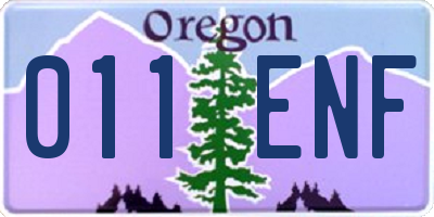 OR license plate 011ENF