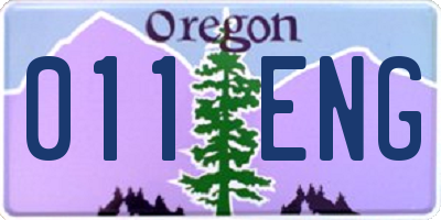 OR license plate 011ENG
